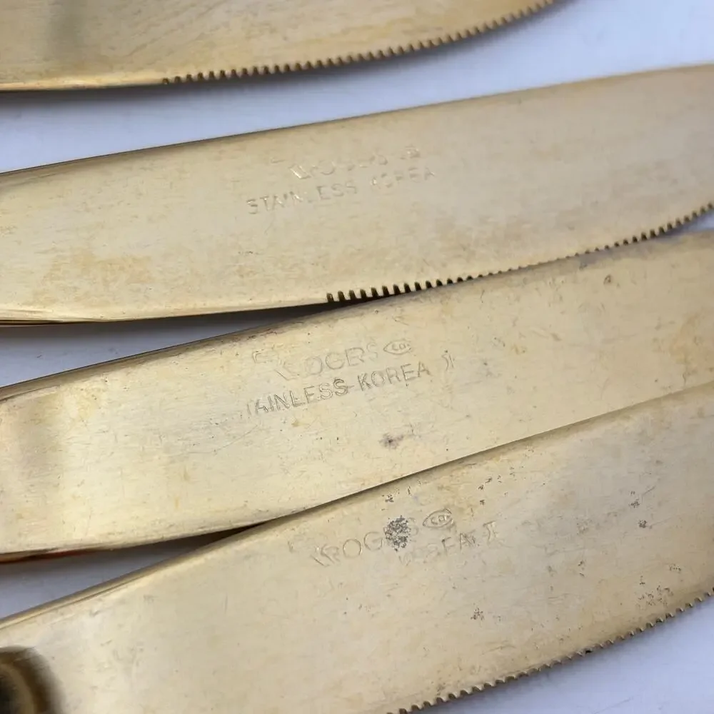 Rogers Stainless Steel Gold Tone Flatware Repurpose DIY Crafting